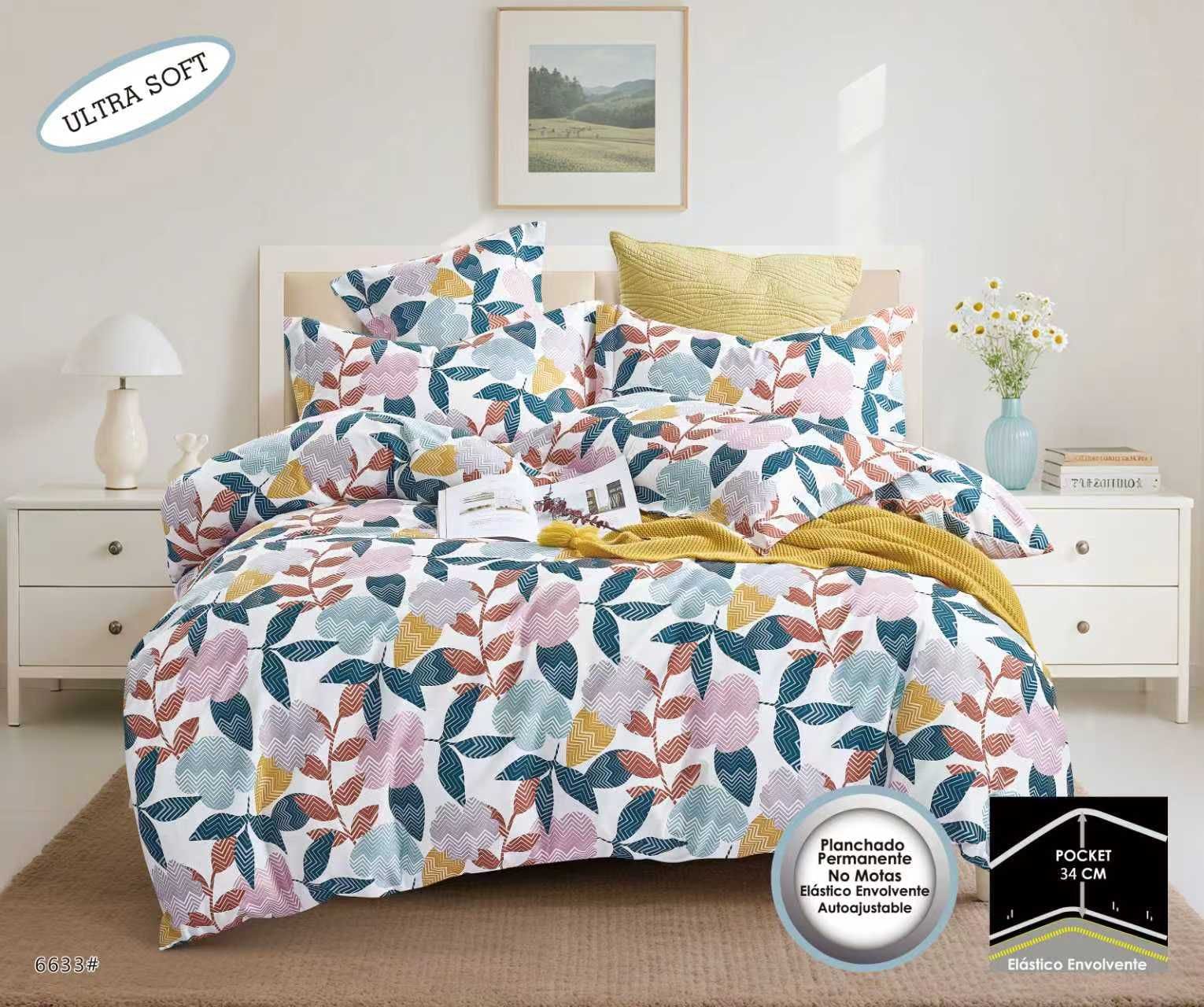 Sábana Estampada Supersoft Bloom Mix🍃Nueva Colección