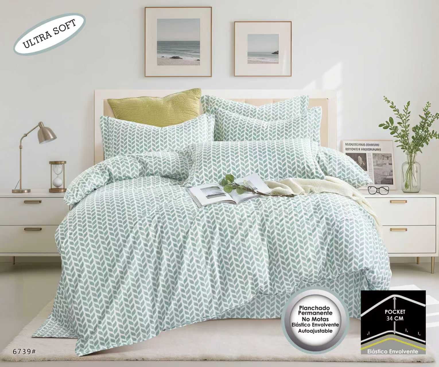 Sábana Estampada Supersoft Mint Harmony🌿Nueva Colección